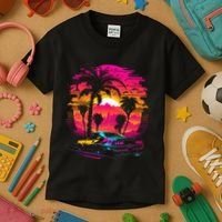 Retrowave Synthwave Aesthetic Sports Car 80s 90s Kids T-Shirt thumb 3