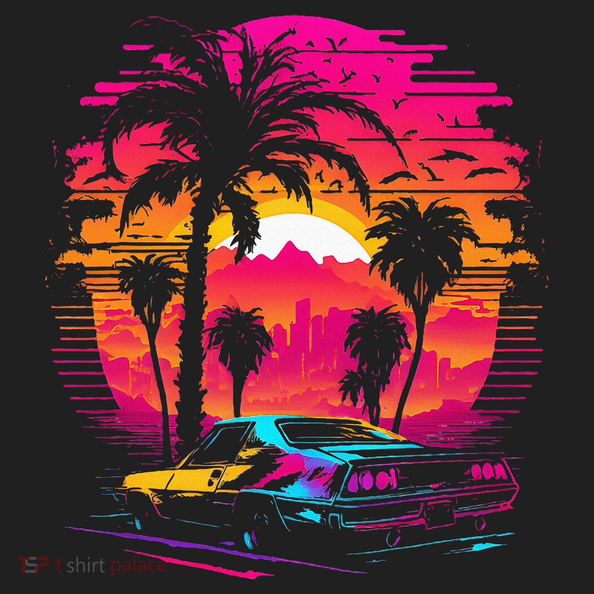 Retrowave Synthwave Aesthetic Sports Car 80s 90s Kids Plaid Pajama Set
