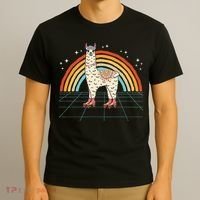 Roller Skating Alpaca Skater Skate Retro Vintage 70s 80s T-Shirt thumb 3