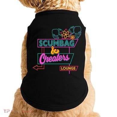 Retro Scumbag And Cheater Lounge Neon Sign Doggie Tank