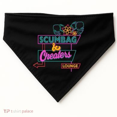 Retro Scumbag And Cheater Lounge Neon Sign USA-Made Doggie Bandana