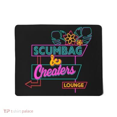 Retro Scumbag And Cheater Lounge Neon Sign Mousepad