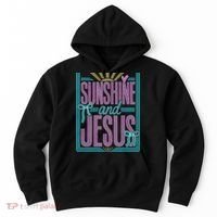 Retro Sunshine And Jesus Faith Striped Summer Hoodie thumb 0