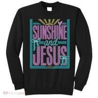 Retro Sunshine And Jesus Faith Striped Summer Sweatshirt thumb 0