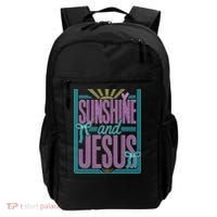 Retro Sunshine And Jesus Faith Striped Summer Backpack thumb 0