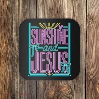 Retro Sunshine And Jesus Faith Striped Summer Coaster