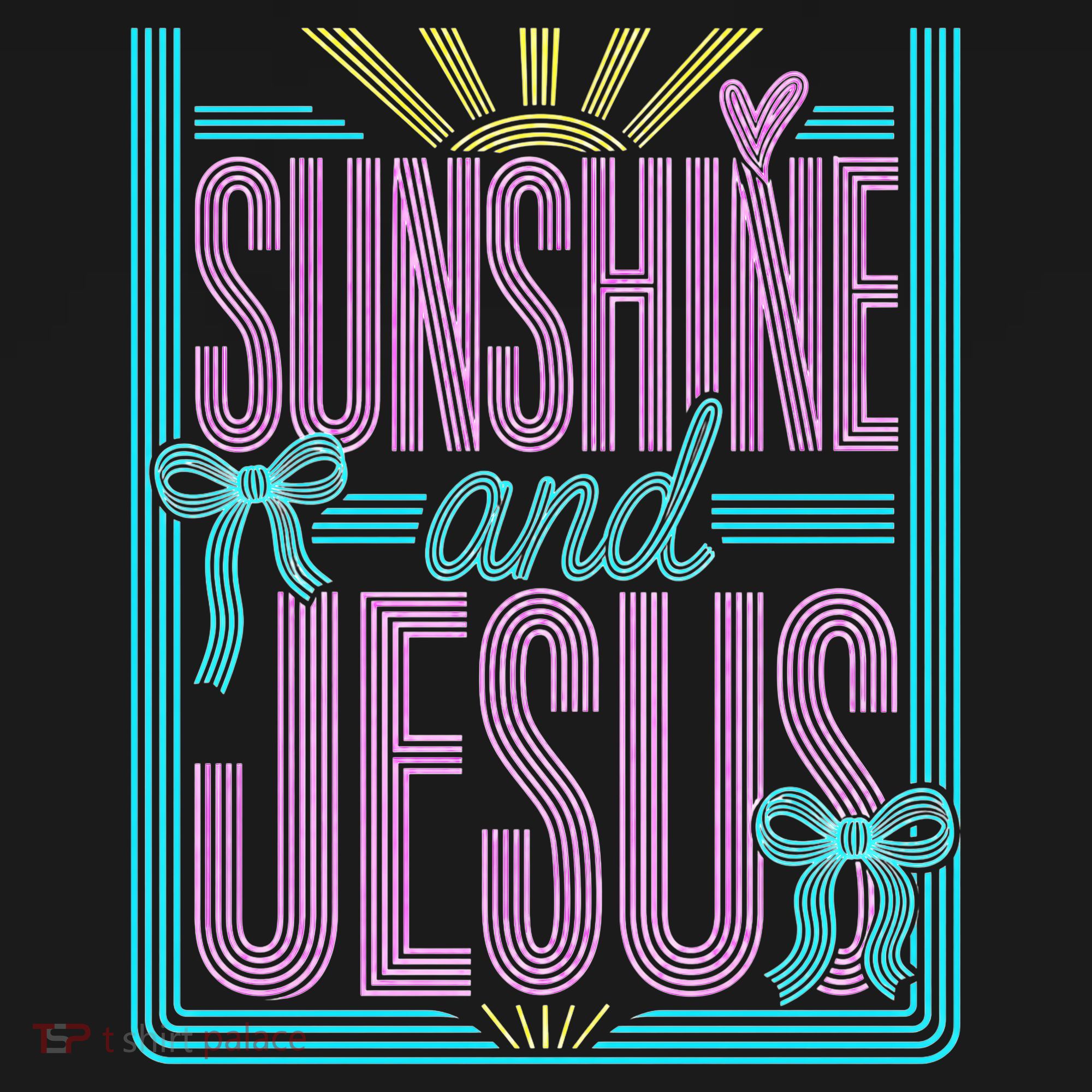 Retro Sunshine And Jesus Faith Striped Summer Polo
