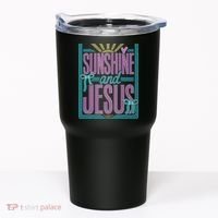 Retro Sunshine And Jesus Faith Striped Summer Tumbler thumb 0