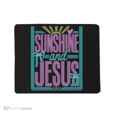 Retro Sunshine And Jesus Faith Striped Summer Mousepad
