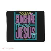 Retro Sunshine And Jesus Faith Striped Summer Mousepad thumb 0