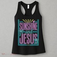 Retro Sunshine And Jesus Faith Striped Summer Women's Tank Top thumb 3