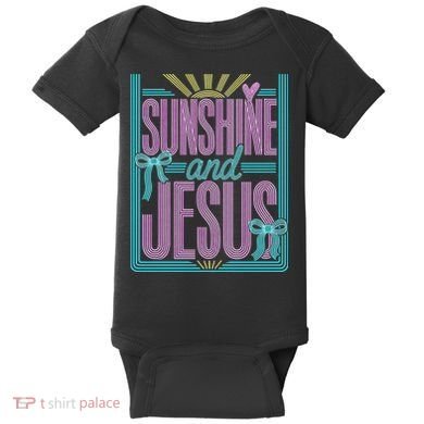 Retro Sunshine And Jesus Faith Striped Summer Baby Bodysuit