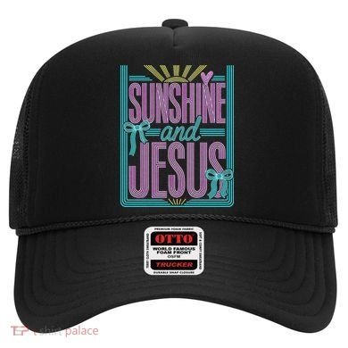 Retro Sunshine And Jesus Faith Striped Summer Hat