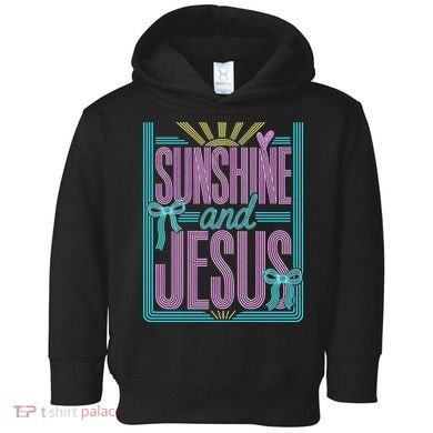 Retro Sunshine And Jesus Faith Striped Summer Toddler Hoodie