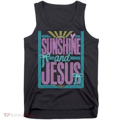 Retro Sunshine And Jesus Faith Striped Summer Tank Top