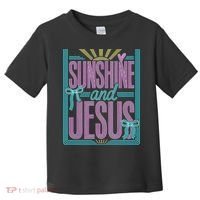 Retro Sunshine And Jesus Faith Striped Summer Toddler T-Shirt thumb 0