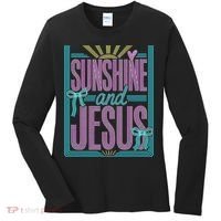 Retro Sunshine And Jesus Faith Striped Summer Women's Long Sleeve Shirt thumb 0
