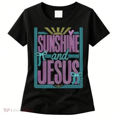 Retro Sunshine And Jesus Faith Striped Summer Women's T-Shirt