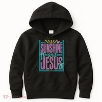 Retro Sunshine And Jesus Faith Striped Summer Kids Hoodie thumb 0