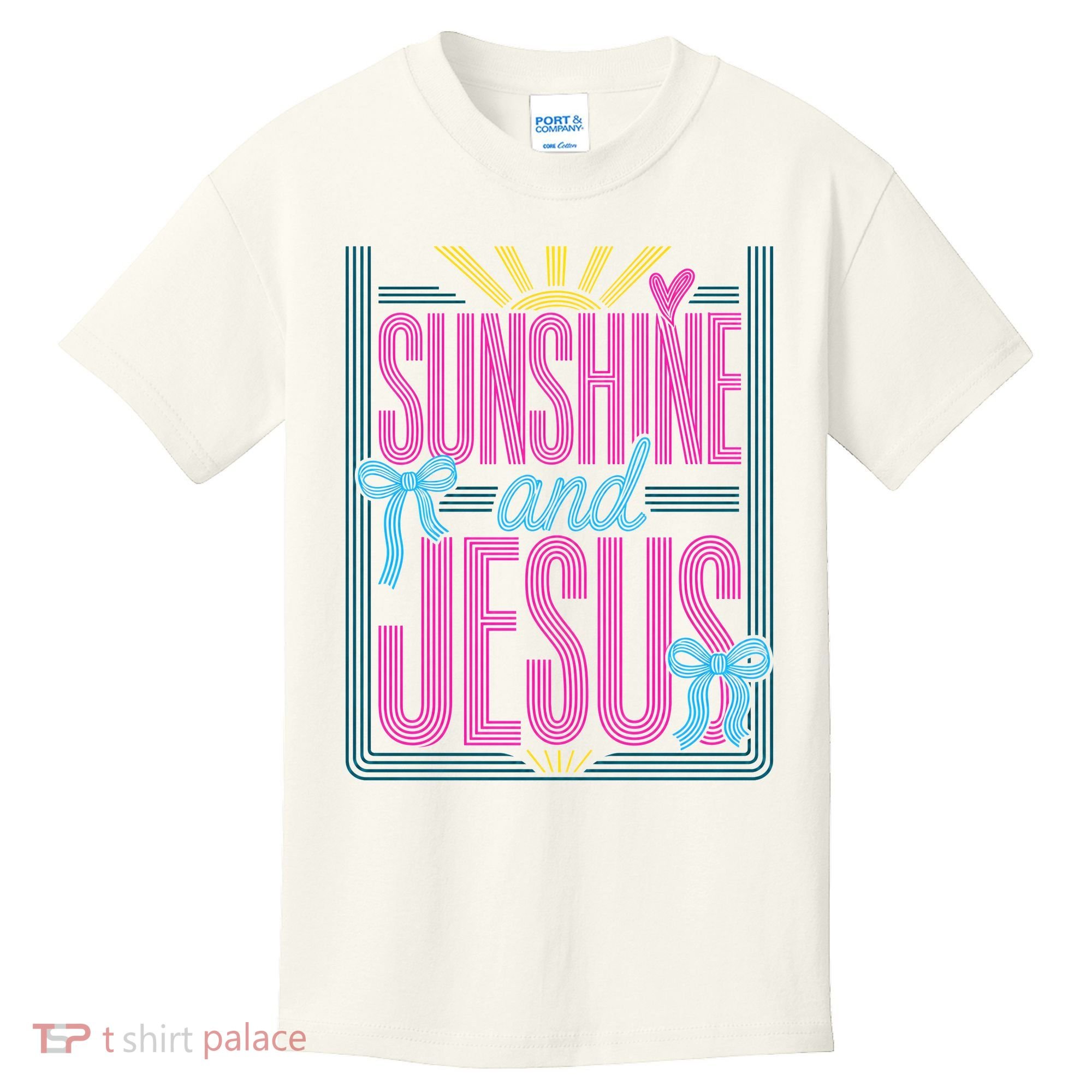 Retro Sunshine And Jesus Faith Striped Summer Kids T-Shirt