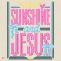 Retro Sunshine And Jesus Faith Striped Summer Kids T-Shirt thumb 2