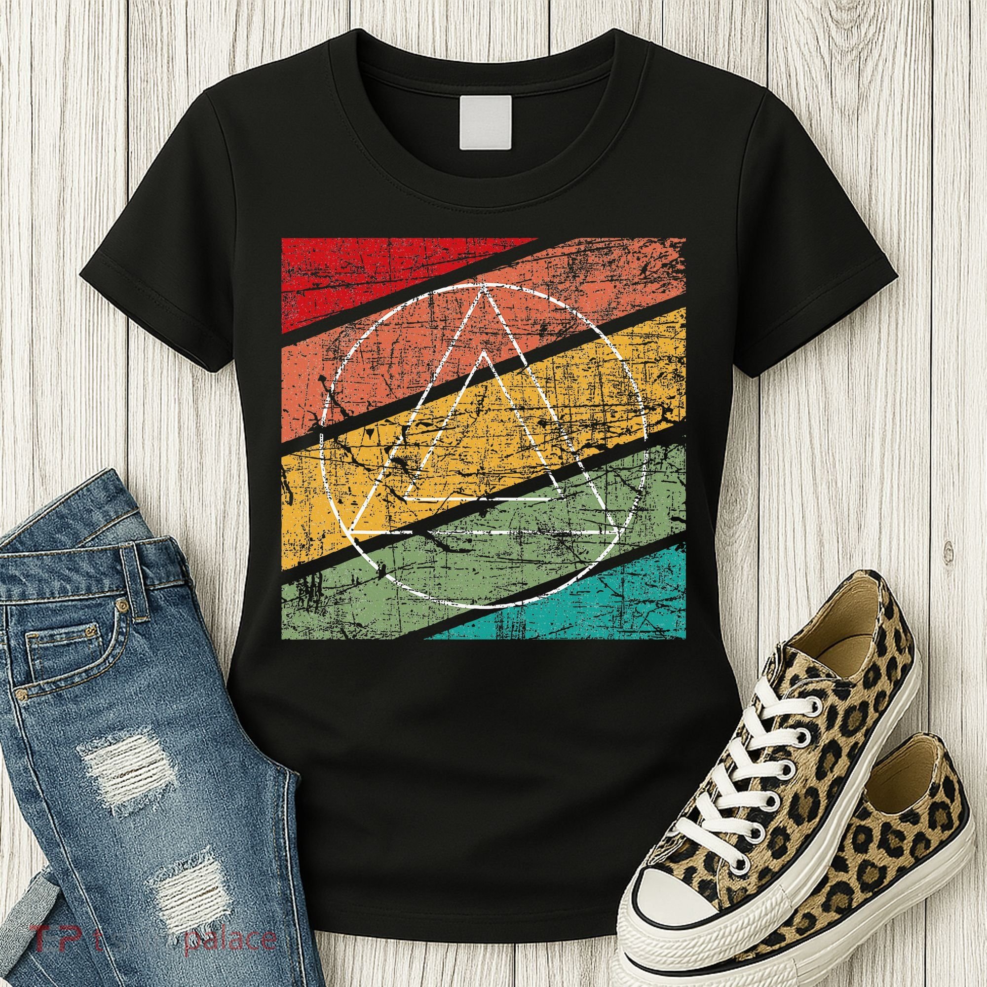 Retro Sobriety Anniversary Sober Aa Na Recovery Women's T-Shirt
