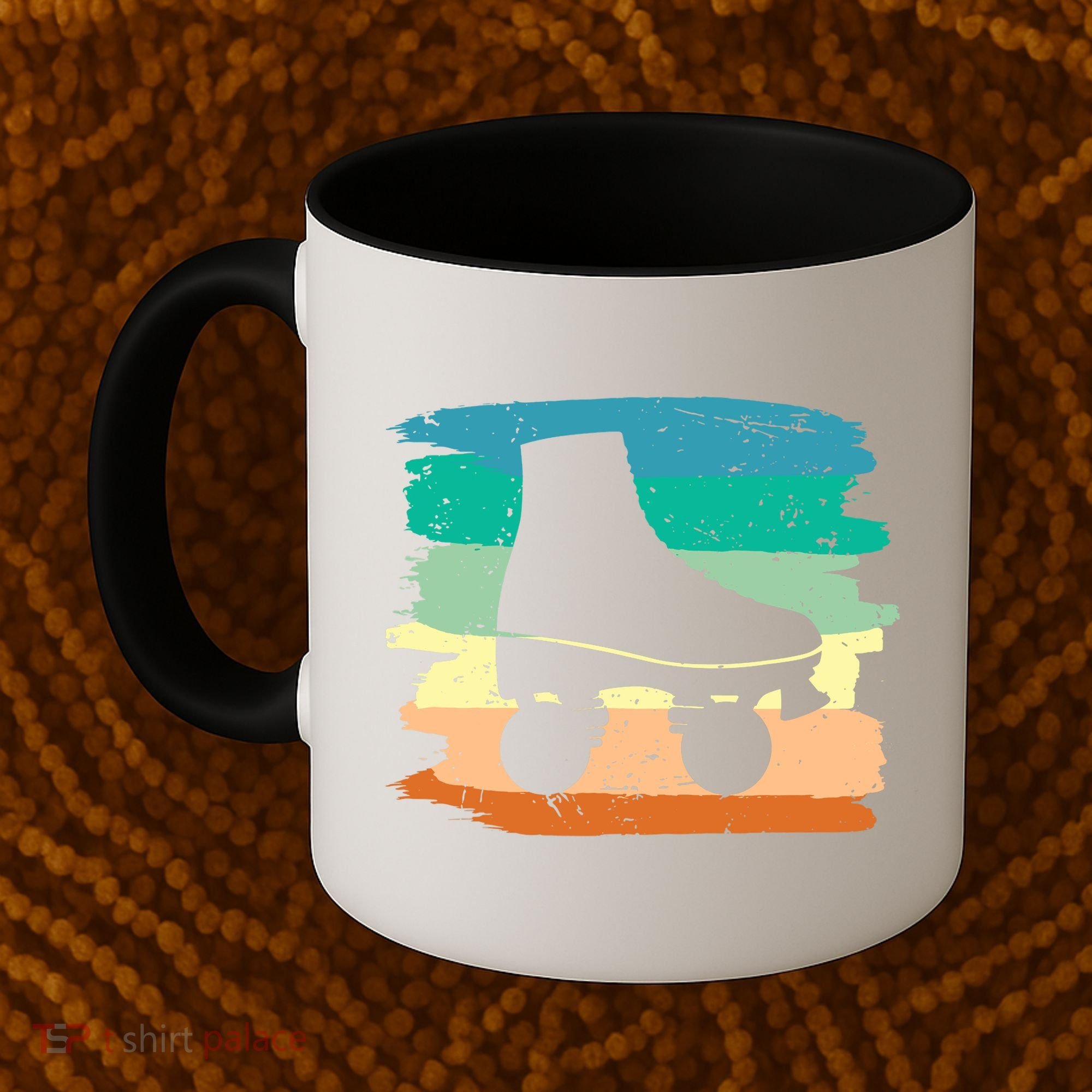 Roller Skating Art 80s Roller Derby Rollerskate Coffee Mug