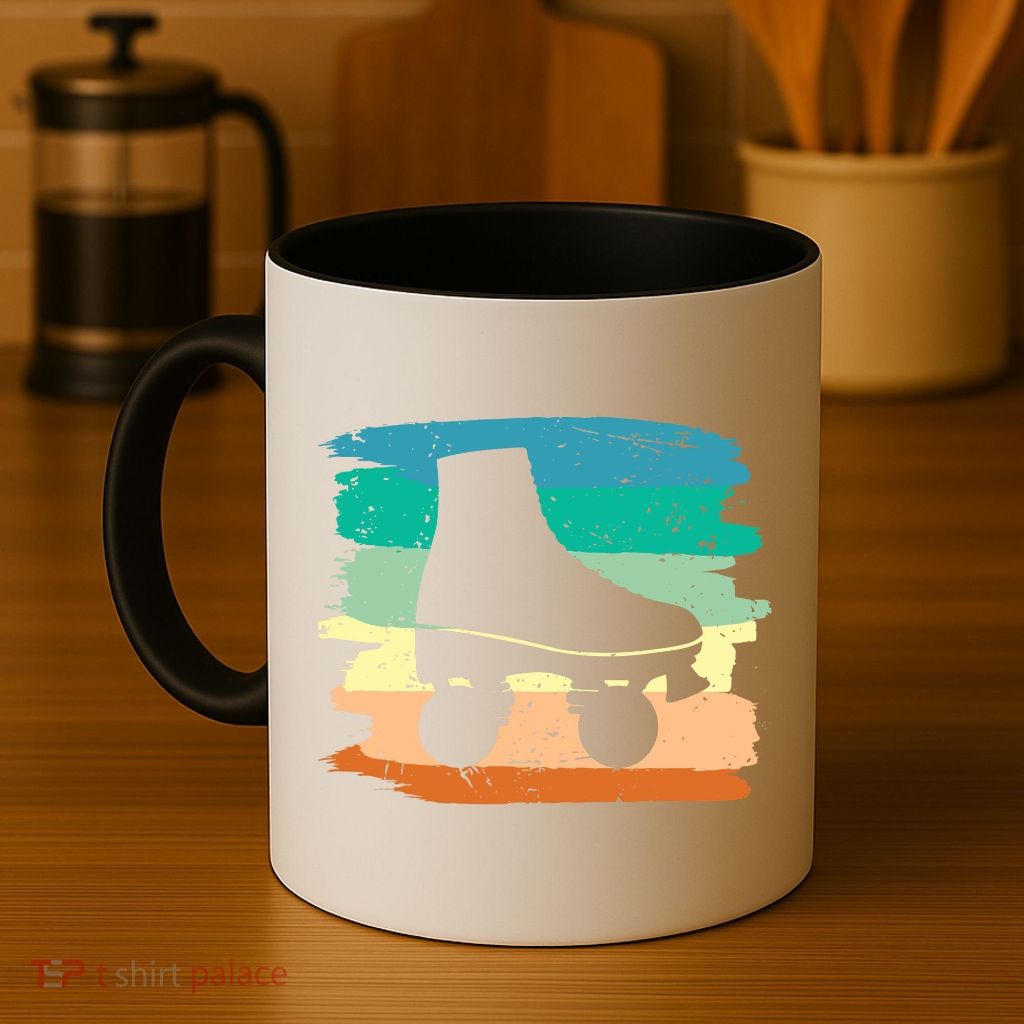 Roller Skating Art 80s Roller Derby Rollerskate Coffee Mug