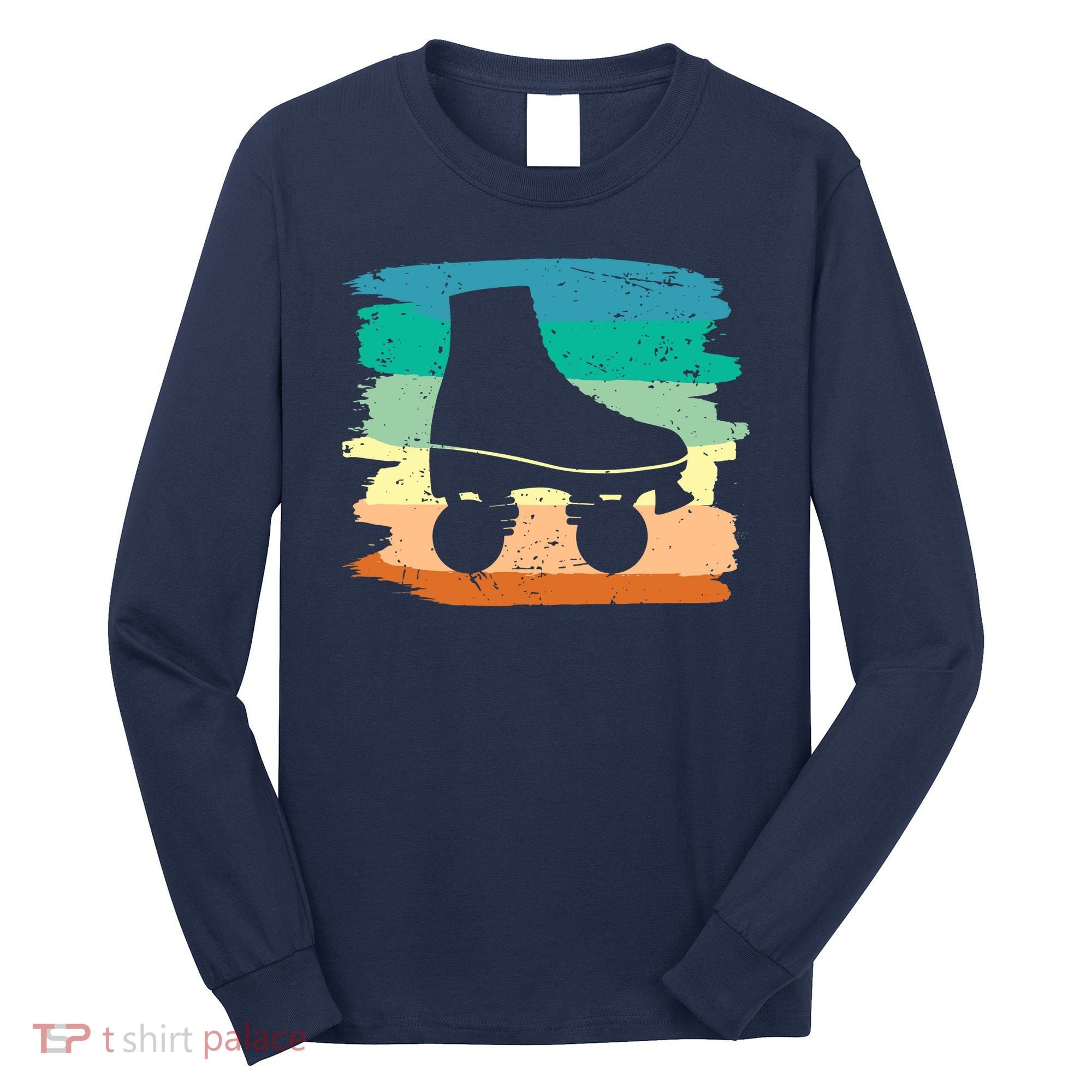 Roller Skating Art 80s Roller Derby Rollerskate Long Sleeve Shirt