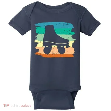 Roller Skating Art 80s Roller Derby Rollerskate Baby Bodysuit