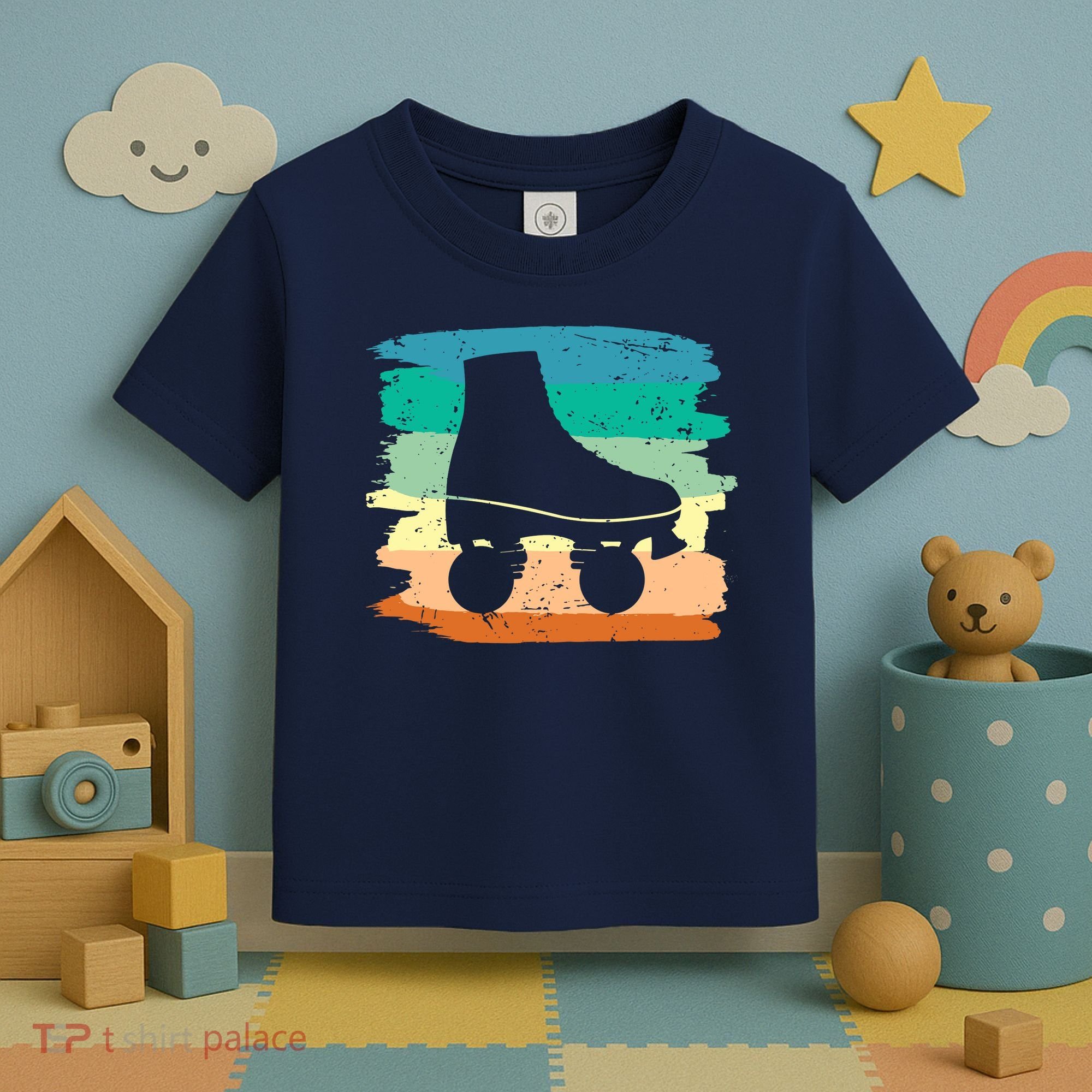 Roller Skating Art 80s Roller Derby Rollerskate Toddler T-Shirt