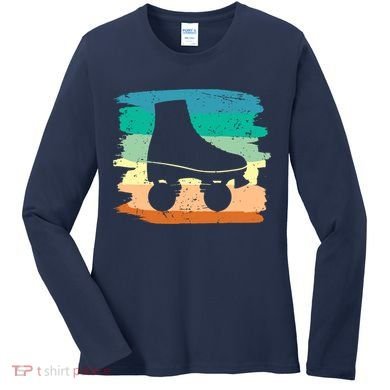 Roller Skating Art 80s Roller Derby Rollerskate Women's Long Sleeve Shirt