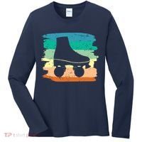 Roller Skating Art 80s Roller Derby Rollerskate Women's Long Sleeve Shirt thumb 0
