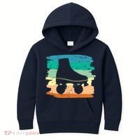 Roller Skating Art 80s Roller Derby Rollerskate Kids Hoodie thumb 0