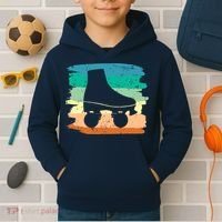 Roller Skating Art 80s Roller Derby Rollerskate Kids Hoodie thumb 2