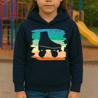 Roller Skating Art 80s Roller Derby Rollerskate Kids Hoodie thumb 3