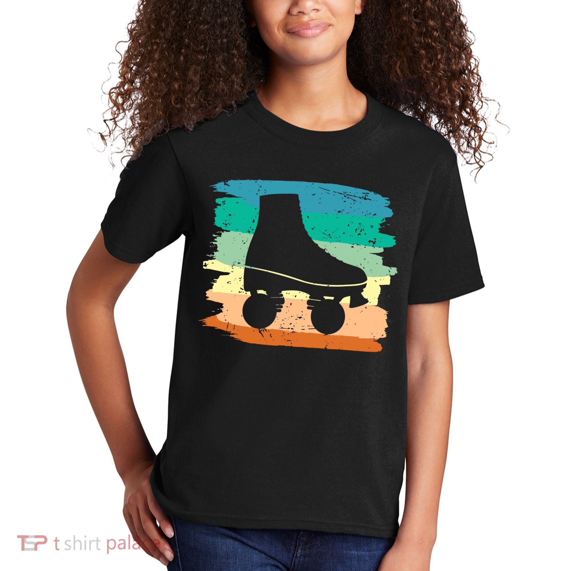 Roller Skating Art 80s Roller Derby Rollerskate Kids T-Shirt