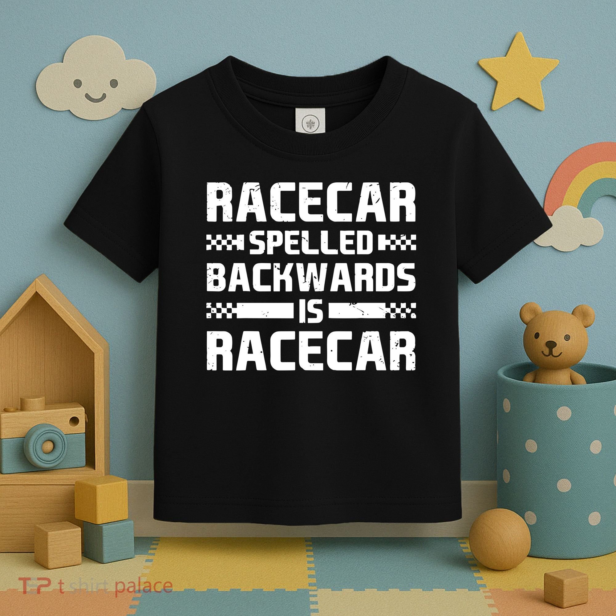 Racecar Spelled Backwards Is Racecar Toddler T-Shirt