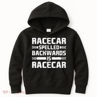 Racecar Spelled Backwards Is Racecar Kids Hoodie thumb 0