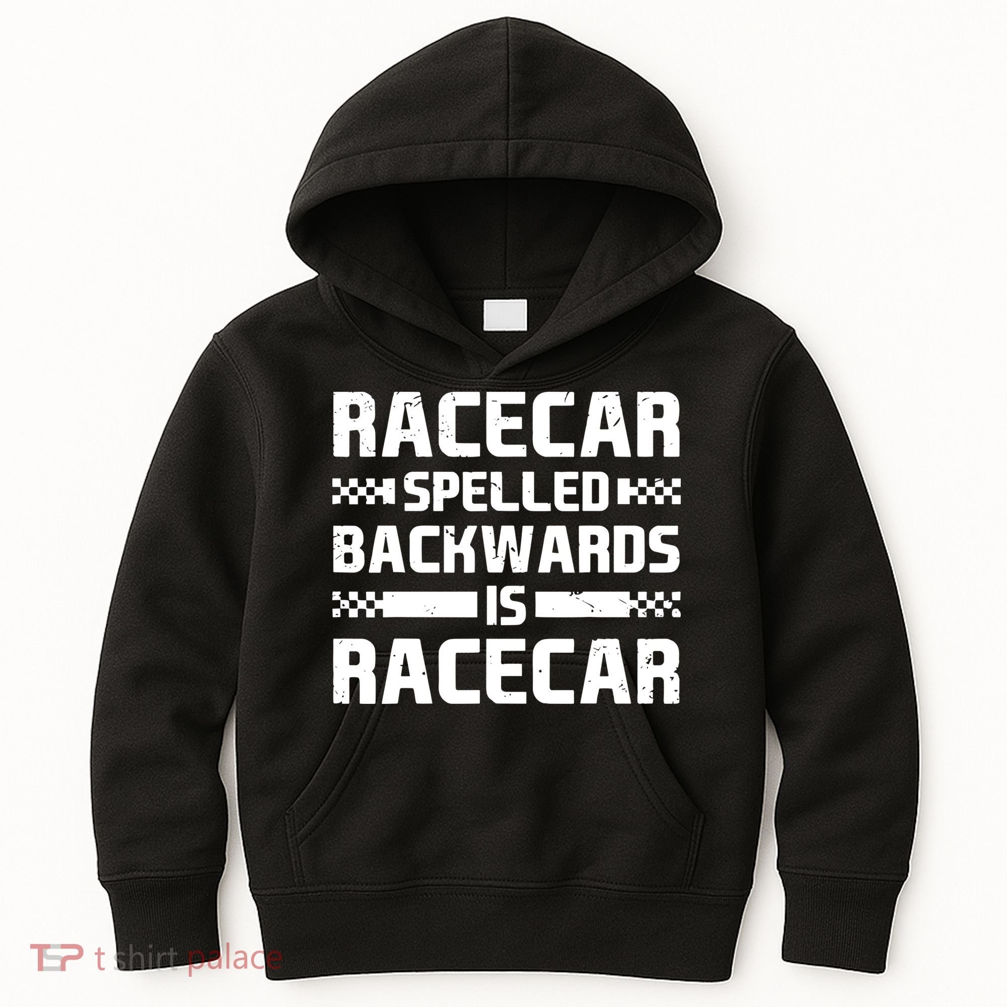 Racecar Spelled Backwards Is Racecar Kids Hoodie