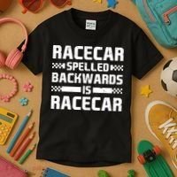 Racecar Spelled Backwards Is Racecar Kids T-Shirt thumb 3