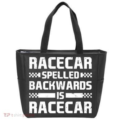 Racecar Spelled Backwards Is Racecar Tote Bag