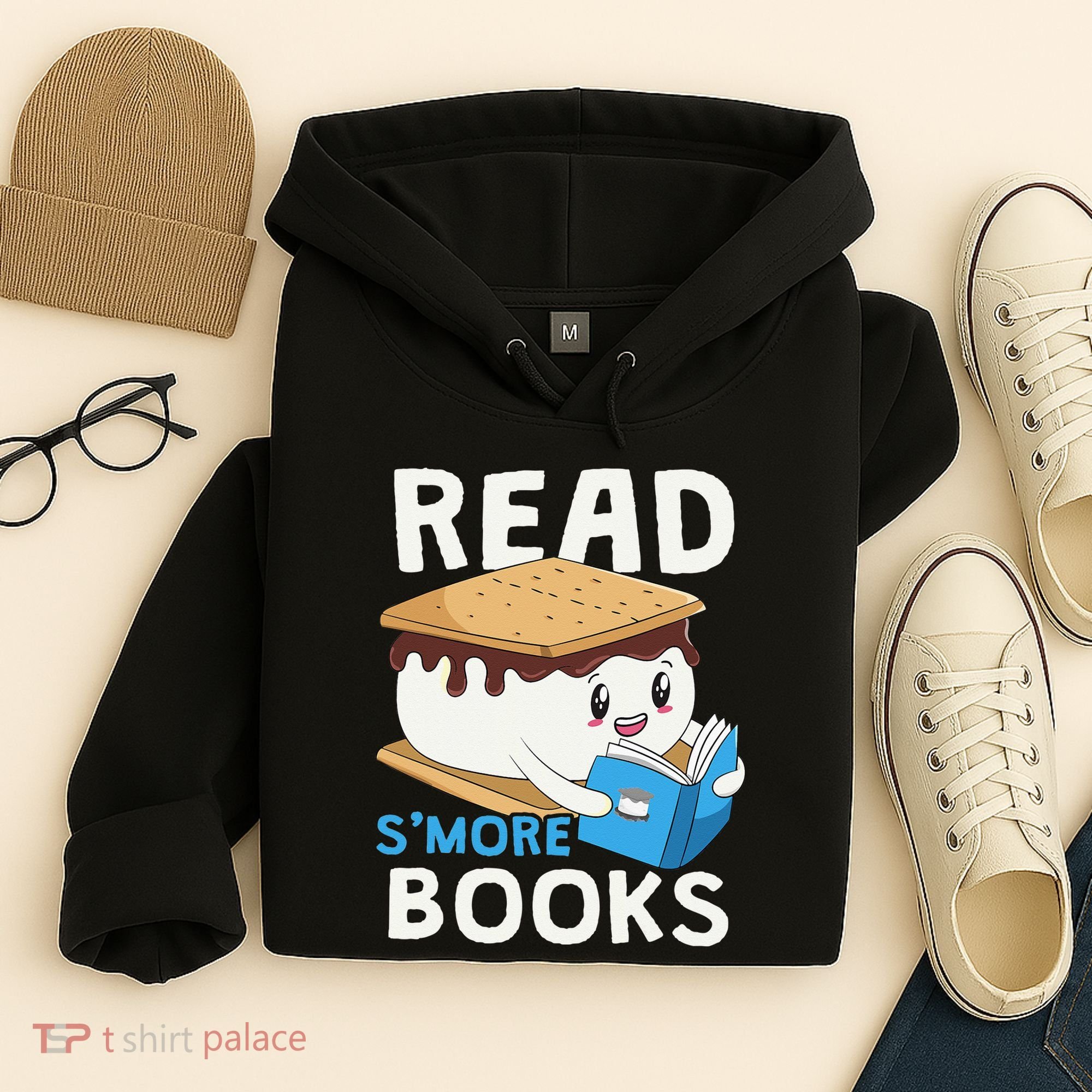 Read Smore Books Camping Bookworm Cute Librarian Smores Hoodie