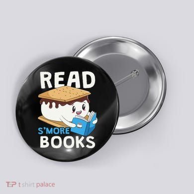 Read Smore Books Camping Bookworm Cute Librarian Smores Button