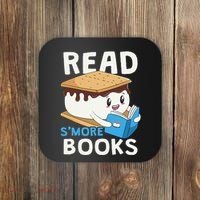 Read Smore Books Camping Bookworm Cute Librarian Smores Coaster thumb 0