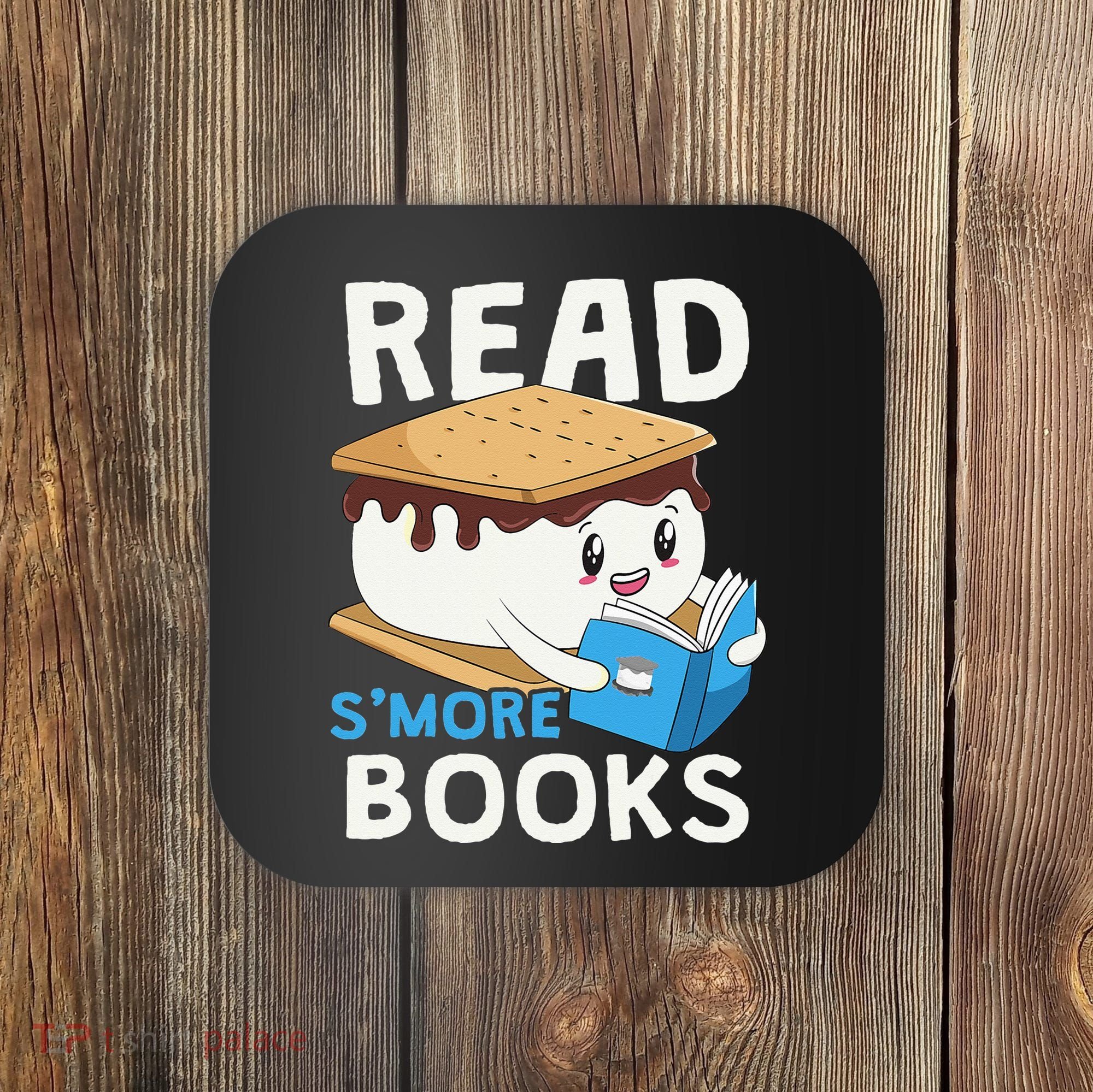 Read Smore Books Camping Bookworm Cute Librarian Smores Coaster