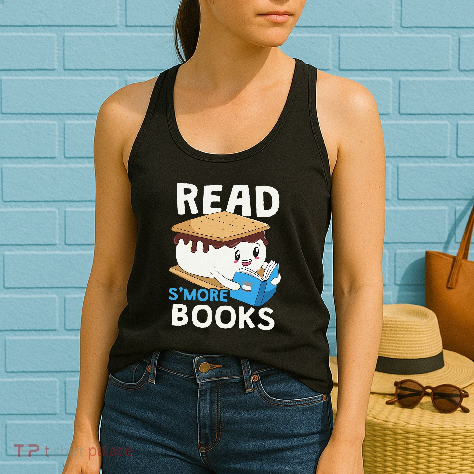 Read Smore Books Camping Bookworm Cute Librarian Smores Women's Tank Top