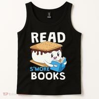Read Smore Books Camping Bookworm Cute Librarian Smores Tank Top thumb 2
