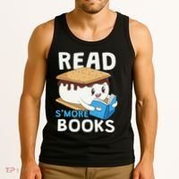 Read Smore Books Camping Bookworm Cute Librarian Smores Tank Top thumb 3