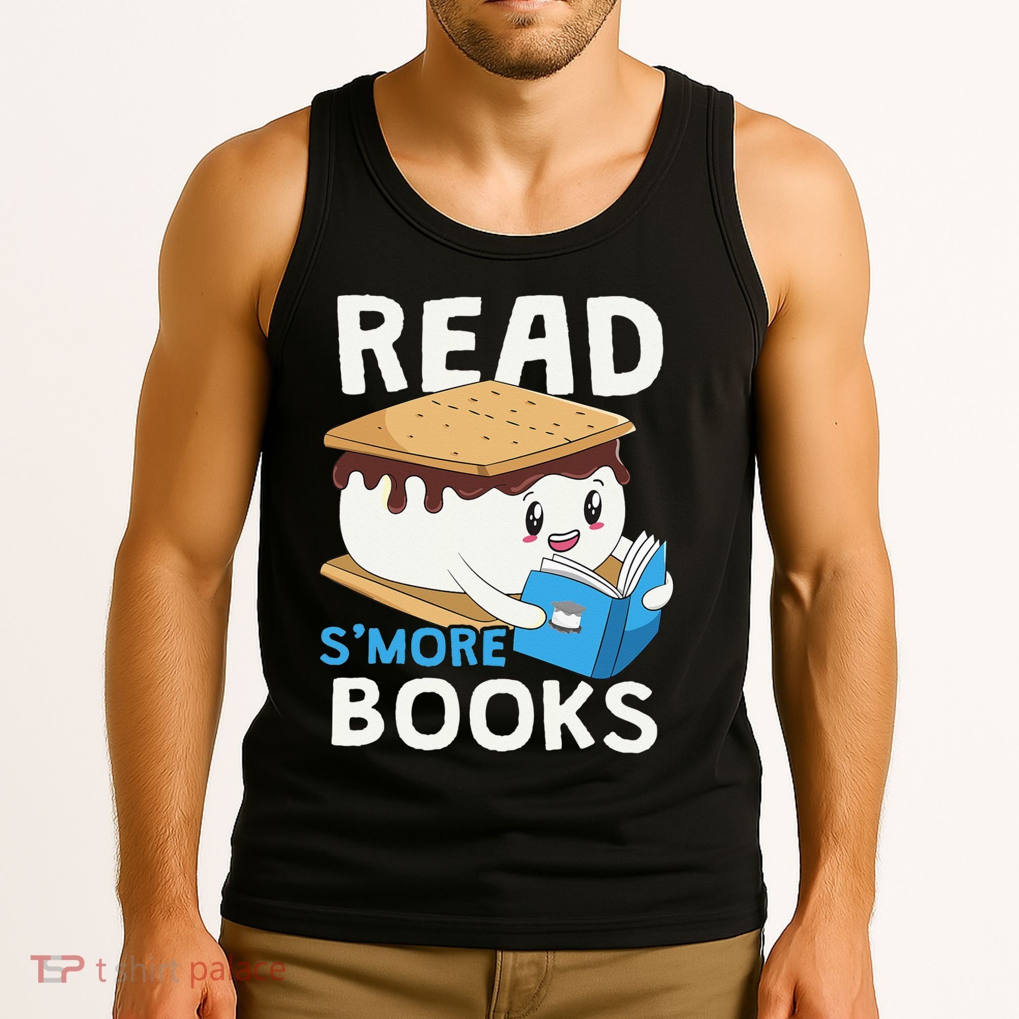 Read Smore Books Camping Bookworm Cute Librarian Smores Tank Top